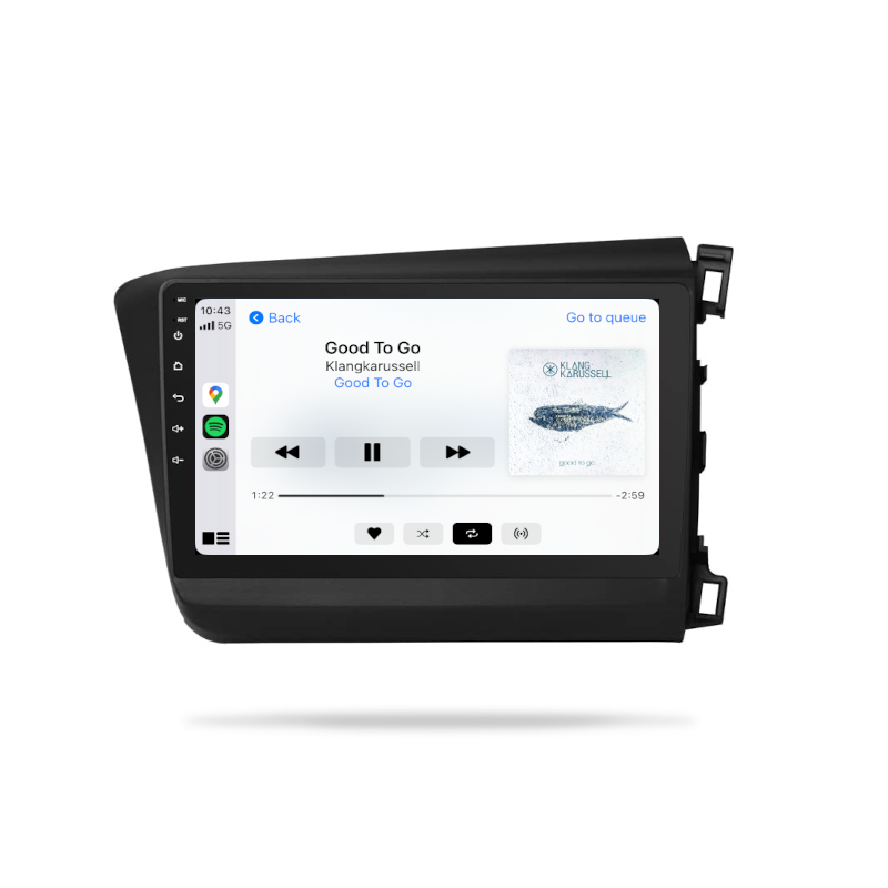 Honda Civic 2012-2015 - Premium Head Unit Upgrade Kit: Radio Infotainment System with Wired & Wireless Apple CarPlay and Android Auto Compatibility