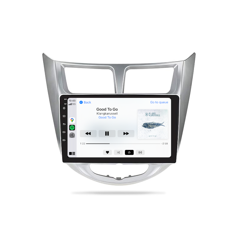 Hyundai Accent 2011-2016 - Premium Head Unit Upgrade Kit: Radio Infotainment System with Wired & Wireless Apple CarPlay and Android Auto Compatibility