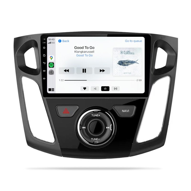 Ford Focus 2012-2018 LW LWII LZ - Premium Head Unit Upgrade Kit: Radio Infotainment System with Wired & Wireless Apple CarPlay and Android Auto Compatibility - baeumer technologies