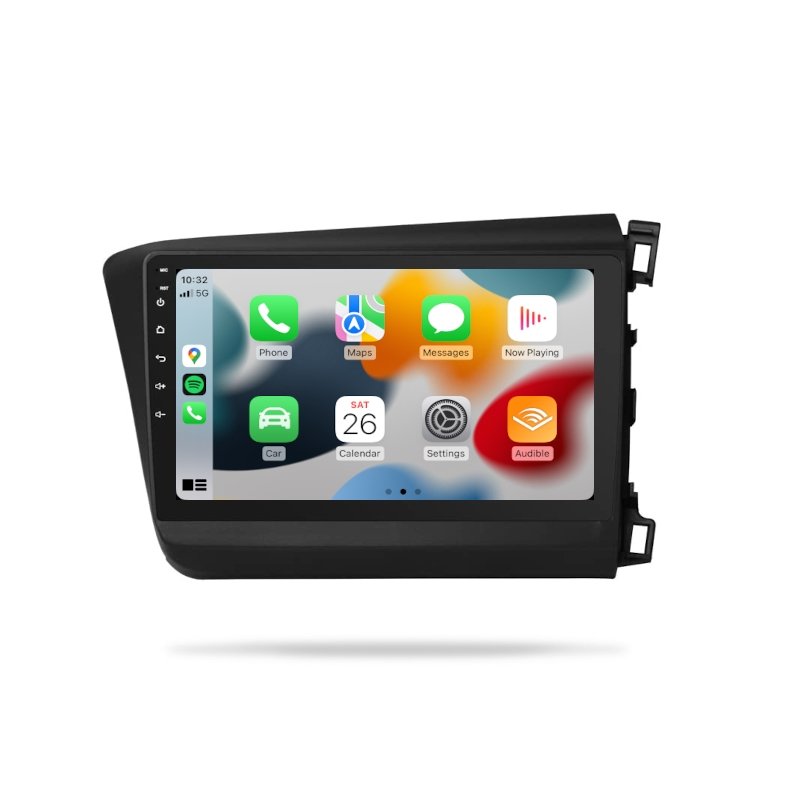 Honda Civic 2012-2015 - Premium Head Unit Upgrade Kit: Radio Infotainment System with Wired & Wireless Apple CarPlay and Android Auto Compatibility - baeumer technologies
