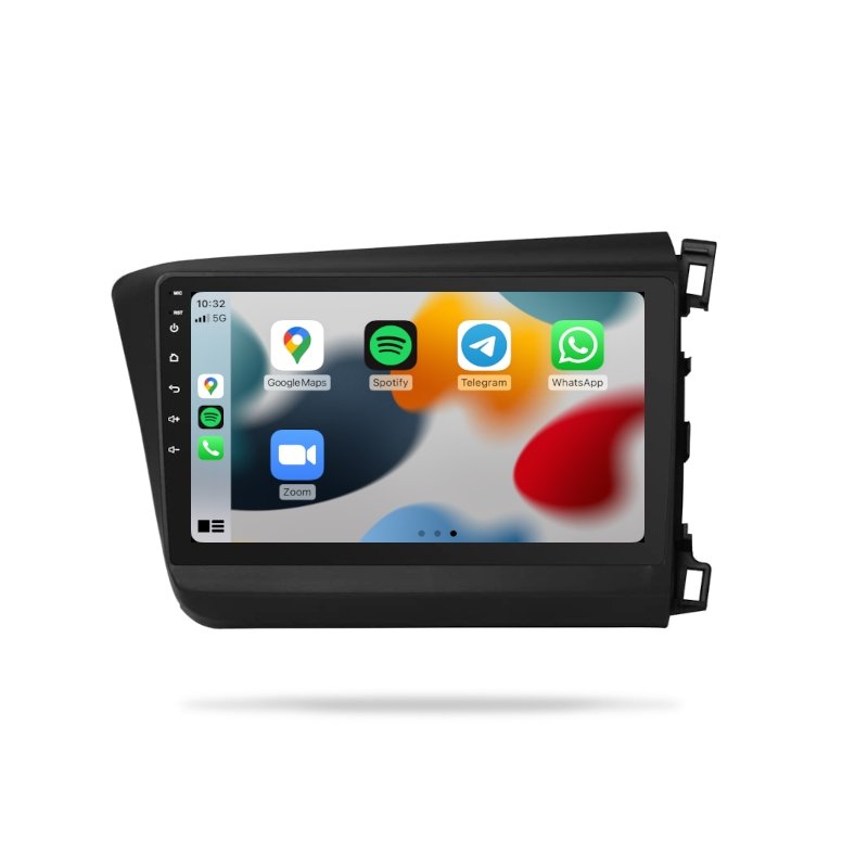 Honda Civic 2012-2015 - Premium Head Unit Upgrade Kit: Radio Infotainment System with Wired & Wireless Apple CarPlay and Android Auto Compatibility - baeumer technologies