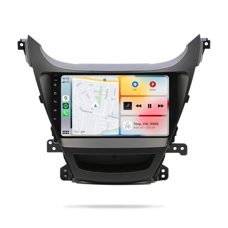 Hyundai Elantra 2014-2016 - Premium Head Unit Upgrade Kit: Radio Infotainment System with Wired & Wireless Apple CarPlay and Android Auto Compatibility - baeumer technologies