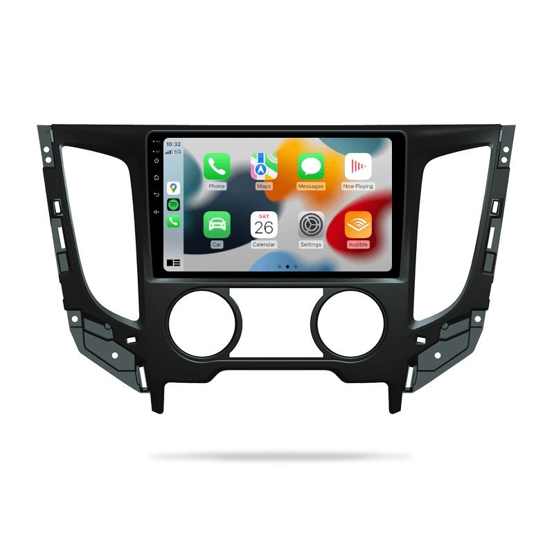 Mitsubishi Challenger2015-2019 QE MANUAL AC - Premium Head Unit Upgrade Kit: Radio Infotainment System with Wired & Wireless Apple CarPlay and Android Auto Compatibility - baeumer technologies