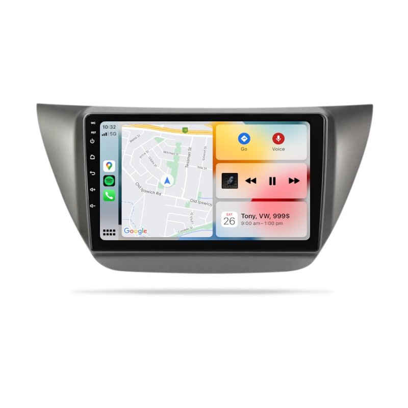 Mitsubishi Lancer 2000-2010 - Premium Head Unit Upgrade Kit: Radio Infotainment System with Wired & Wireless Apple CarPlay and Android Auto Compatibility - baeumer technologies