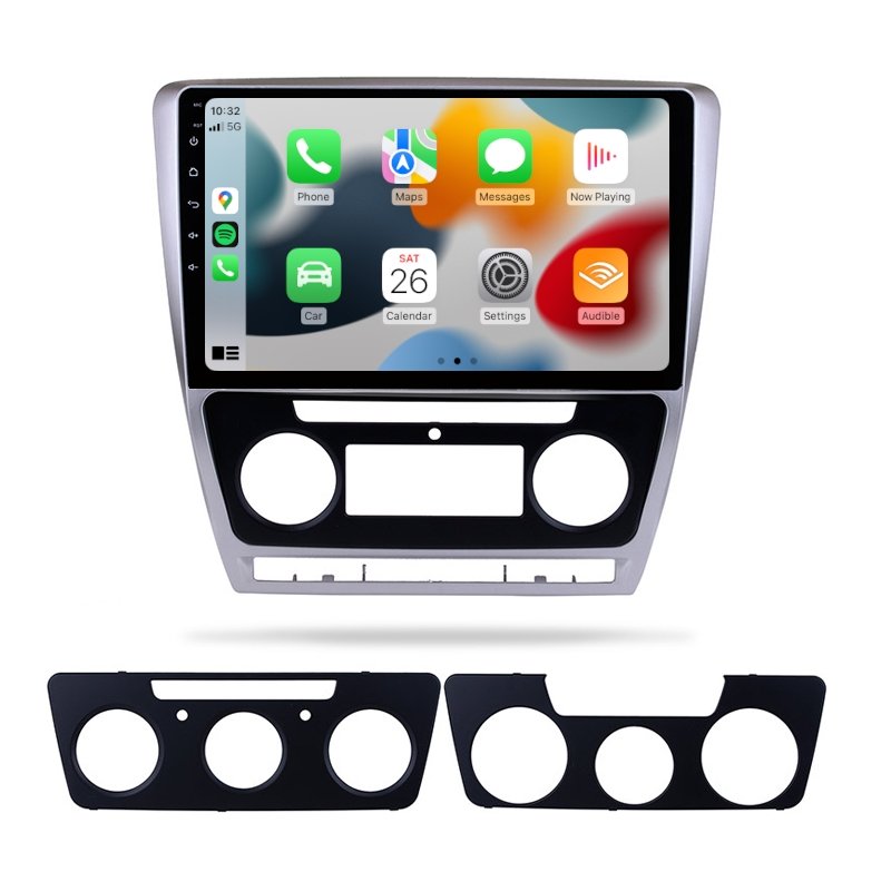 Skoda Octavia 2007-2013 - Premium Head Unit Upgrade Kit: Radio Infotainment System with Wired & Wireless Apple CarPlay and Android Auto Compatibility - baeumer technologies