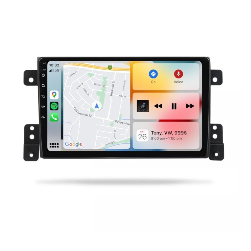 Suzuki Grand Vitara 2005-2019 - Premium Head Unit Upgrade Kit: Radio Infotainment System with Wired & Wireless Apple CarPlay and Android Auto Compatibility - baeumer technologies