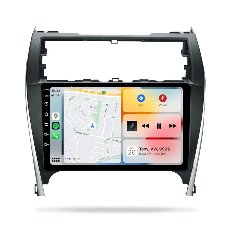 Toyota Camry 2012-2017 - Premium Head Unit Upgrade Kit: Radio Infotainment System with Wired & Wireless Apple CarPlay and Android Auto Compatibility - baeumer technologies