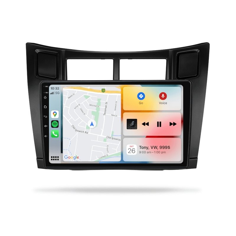 Toyota Yaris 2005-2011 - Premium Head Unit Upgrade Kit: Radio Infotainment System with Wired & Wireless Apple CarPlay and Android Auto Compatibility - baeumer technologies